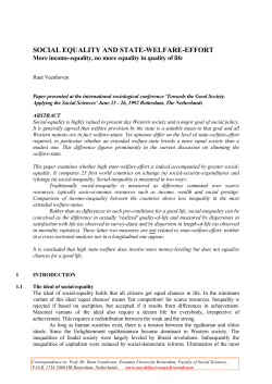 social equality and state-welfare-effort