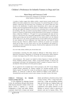 Children`s Preferences for Infantile Features in Dogs and Cats