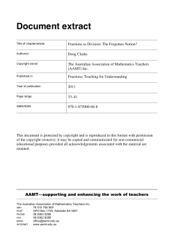 Fractions: Teaching for Understanding
