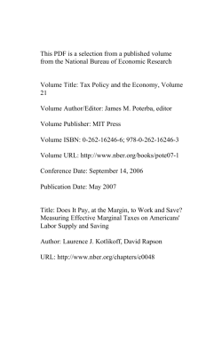 Does It Pay, at the Margin, to Work and Save? Measuring