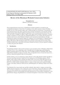 Review of the Himalayan Wetlands Conservation Initiative