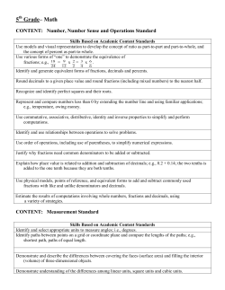 5th Grade&ndash; Math