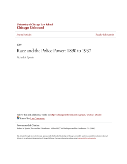 Race and the Police Power: 1890 to 1937