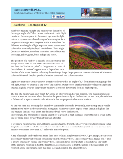 Scott McDowell, Ph.D. Rainbows &ndash; The Magic of 42&deg;