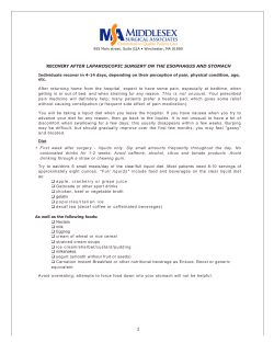 Diet after esophagus or stomach surgery