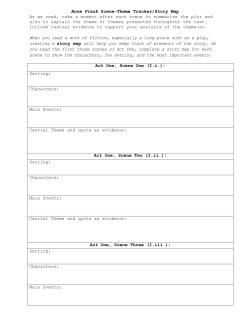 Anne Frank Scene-Theme Tracker/Story Map As we read, take a