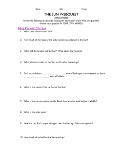 THE SUN WEBQUEST