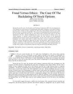 Fraud Versus Ethics: The Case of the
