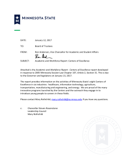 Academic and Workforce Report: Centers of Excellence