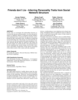 Friends don`t Lie - Inferring Personality Traits from