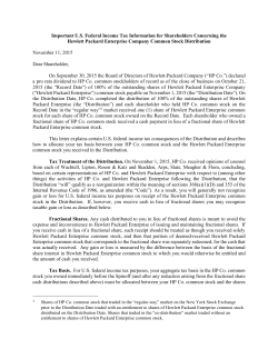 Stock Cost Basis Allocation