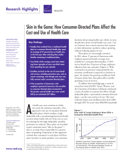 How Consumer-Directed Plans Affect the Cost and Use of Health Care