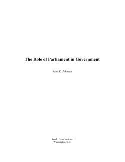 The Role of Parliament in Government