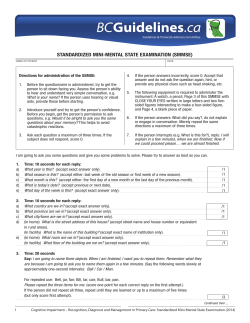 standardized mini-mental state examination (smmse)