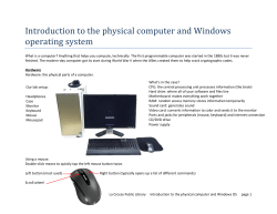 Introduction to the physical computer and Windows