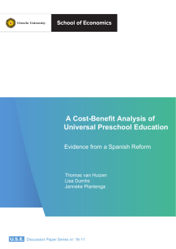 A Cost-Benefit Analysis of Universal Preschool Education: Evidence