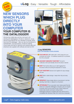 NEW SENSORS WHICH PLUG DIRECTLY INTO YOUR COMPUTER