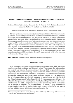 43 DIRECT DETERMINATION OF CALCIUM, SODIUM