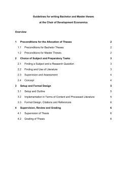 Guidelines for writing Bachelor and Master theses at the Chair of