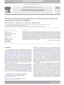 Non-linear relationship between industrial service offering and sales