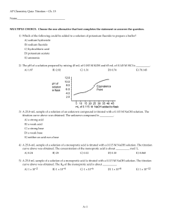 AP Chemistry Quiz: Titration