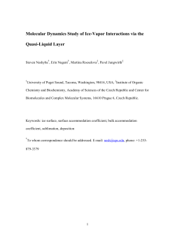 Molecular Dynamics Study of Ice-Vapor Interactions via the Quasi