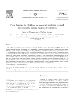 Flow banding in obsidian: A record of evolving