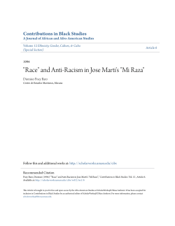 "Race" and Anti-Racism in Jose Marti`s "Mi Raza"