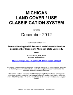 Michigan Land Cover / Use Classification System