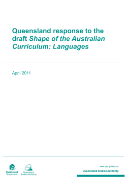Queensland response to the draft Shape of the Australian