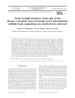 Trade in night monkeys Aotus spp. in the Brazil&ndash;Colombia&ndash;Peru tri