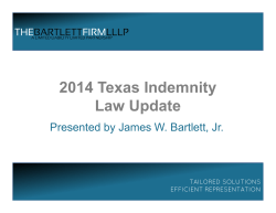 2014 Texas Indemnity Law Update