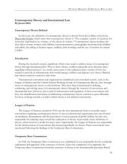 Contemporary Slavery and International Law