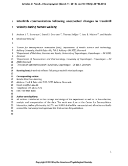 Interlimb communication following unexpected changes in treadmill