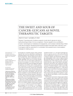 the sweet and sour of cancer: glycans as novel