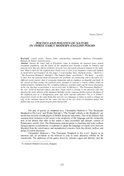 poetics and politics of nature in three early modern english poems
