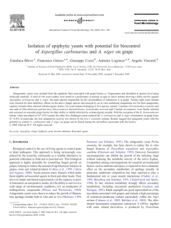 Isolation of epiphytic yeasts with potential for biocontrol of