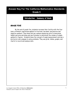Answer Key For The California Mathematics Standards