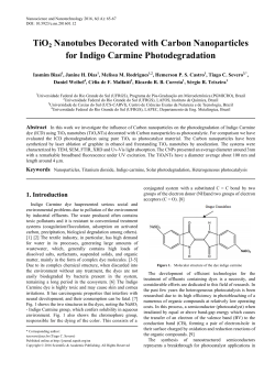 Keywords Nanoparticles, Titanium dioxide, Indigo carmine, Solar