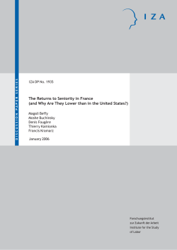 The Returns to Seniority in France (and Why are They Lower