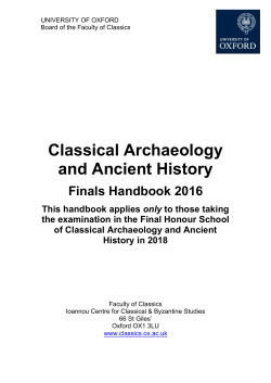 CAAH Finals Handbook 2016 - WebLearn