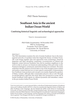 Southeast Asia in the ancient Indian Ocean World
