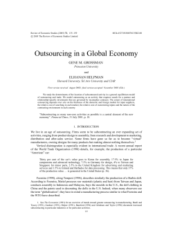 Outsourcing in a Global Economy