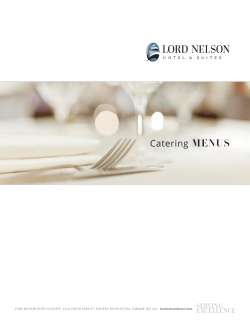 Catering MENUS - Lord Nelson Hotel
