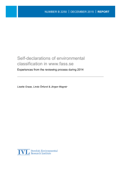 Self-declarations of environmental classification in www.fass.se