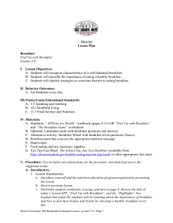 Lesson Plan Breakfast Fuel Up with Breakfast