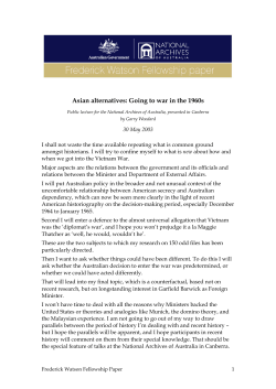 Asian alternatives: Going to war in the 1960s