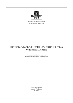problem of GATT/WTO law in the EU legal order