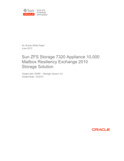 Sun ZFS Storage 7320 Appliance 10000 Mailbox