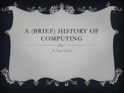 A (brief) history of computing